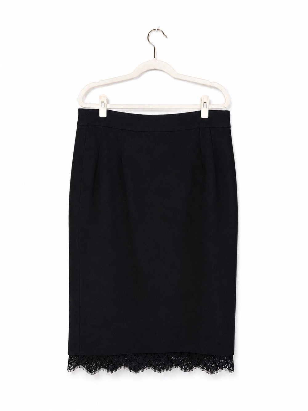 Dolce & Gabbana Black Lace Trim Pencil Skirt IT 52 US 16 - Picture 2 of 14